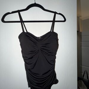 Elegant Black Ruched Women's Top